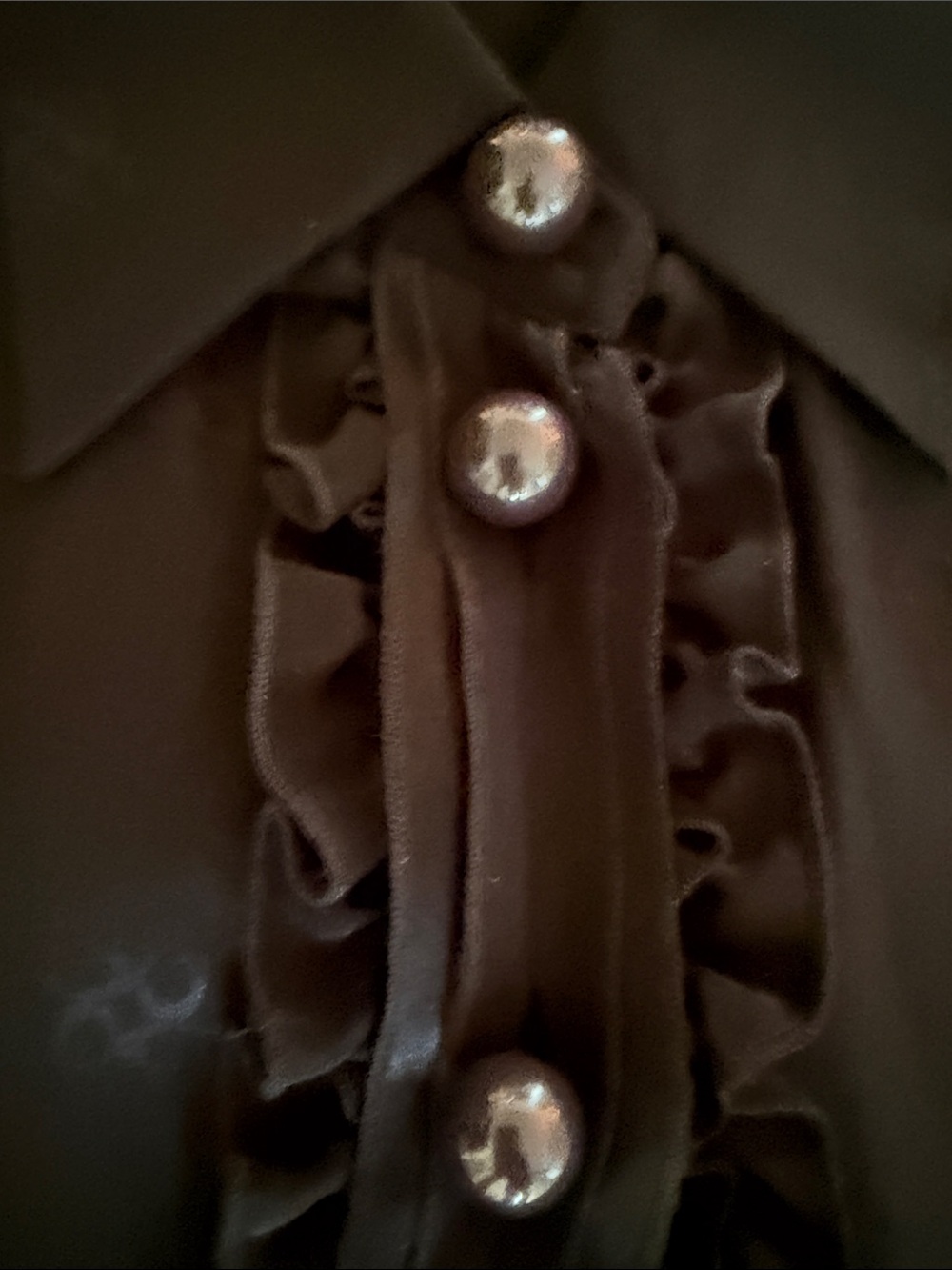 Coach Black Ruffle-Front Silk Blouse - Picture 3 of 5